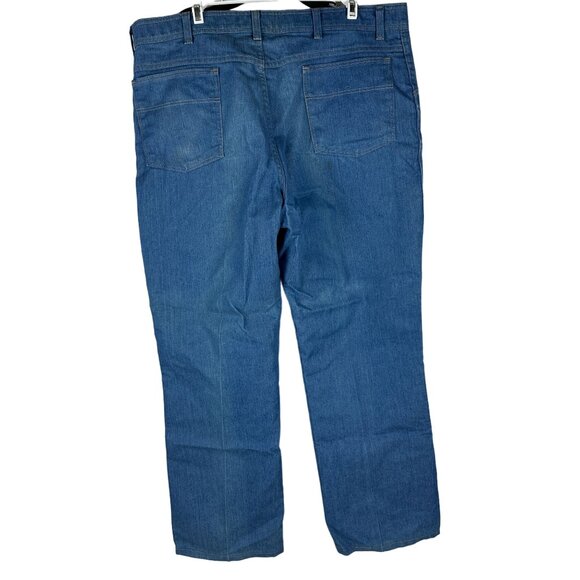 Men's 40x30 Denim Jeans Relaxed Fit Mid Blue Cotton Blend - Picture 2 of 5